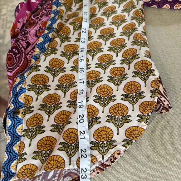 Anthropologie Maeve Patchwork Floral Paisley Button Down Blouse XS Boho - Picture 9 of 10